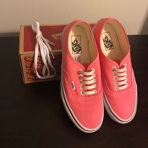 Vans - Strawberry Pink with slip on and traditional tie laces - Size 8M/9.5W